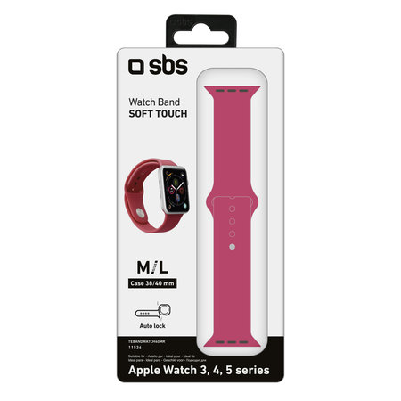 SBS - Brățară pentru Apple Watch 40 mm, dimensiune M/L, roșu