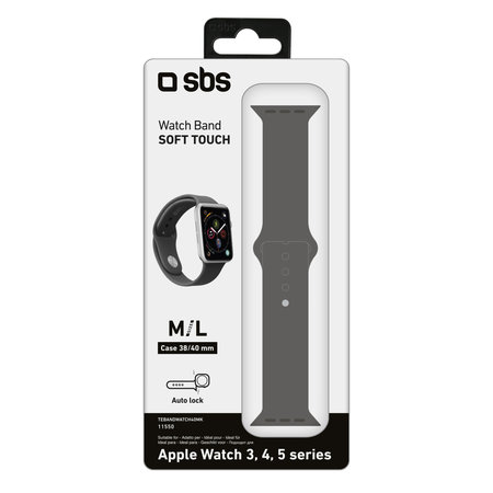 SBS - Brățară pentru Apple Watch 40 mm, mărimea M/L, neagră