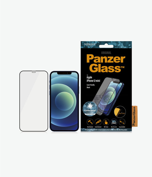 PanzerGlass - Geam Securizat Case Friendly AB pentru iPhone 12 mini, negru