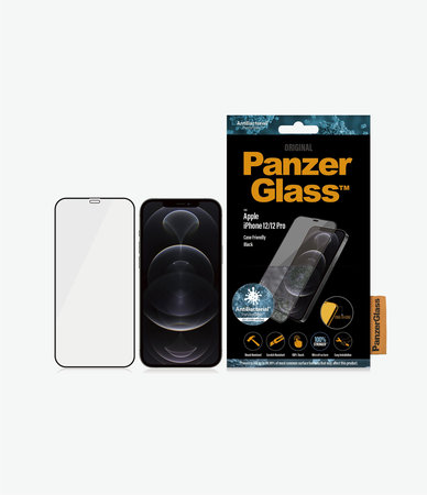 PanzerGlass - Geam Securizat Case Friendly AB pentru iPhone 12 & 12 Pro, negru