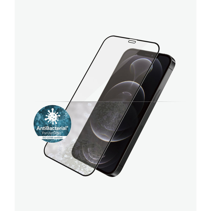 PanzerGlass - Geam Securizat Case Friendly AB pentru iPhone 12 & 12 Pro, negru