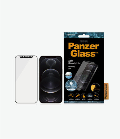 PanzerGlass - Geam Securizat Case Friendly AntiGlare pentru iPhone 12 & 12 Pro, negru