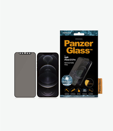 PanzerGlass - Geam Securizat Privacy Case Friendly AB pentru iPhone 12 & 12 Pro, negru