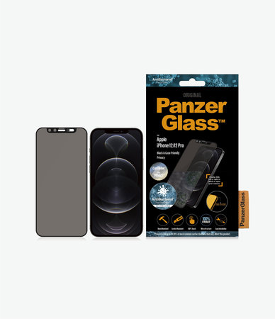 PanzerGlass - Geam Securizat Privacy Case Friendly CamSlider AB pentru iPhone 12 & 12 Pro, negru