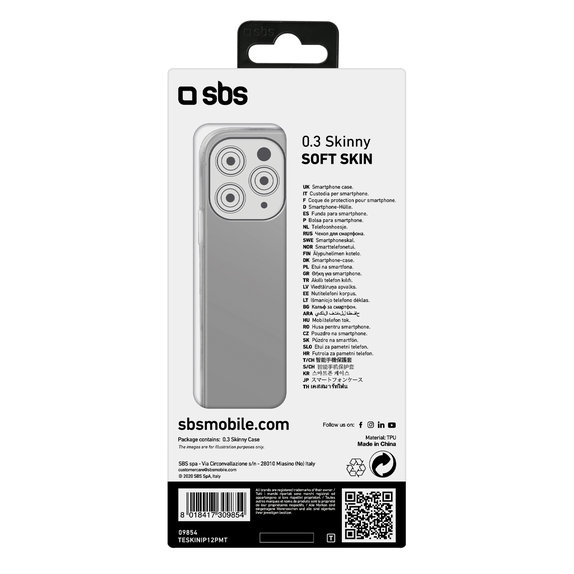 SBS - Caz Skinny pentru iPhone 12 Pro Max, transparent