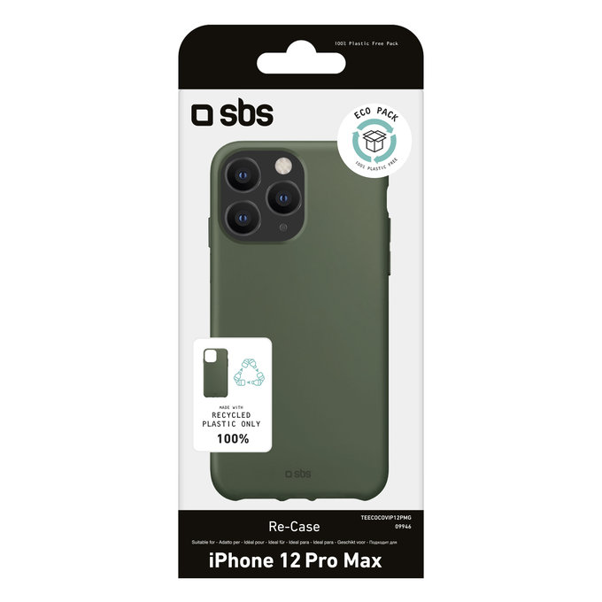 SBS - Husă TPU pentru iPhone 12 Pro Max, reciclată, ambalaj Eco, verde