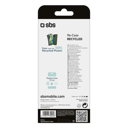 SBS - Husă TPU pentru iPhone 12 Pro Max, reciclată, ambalaj Eco, verde