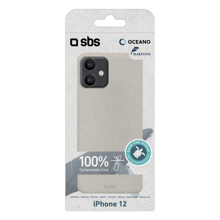 SBS - Caz Oceano pentru iPhone 12 mini, 100% compostabil, alb