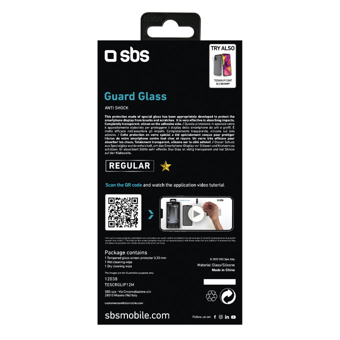 SBS - Geam Securizat pentru iPhone 12 & 12 Pro, transparent