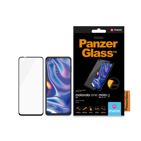 PanzerGlass - Geam securizat Case Friendly pentru Motorola Moto G 5G Plus & One 5G, negru