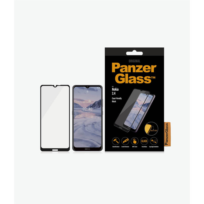 PanzerGlass - Geam Securizat Case Friendly pentru Nokia 2.4, black