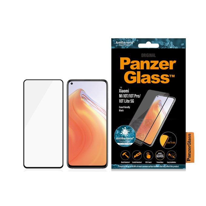 PanzerGlass - Geam Securizat Case Friendly pentru Xiaomi Mi 10T Pro 5G, 10T Lite, 10T, black