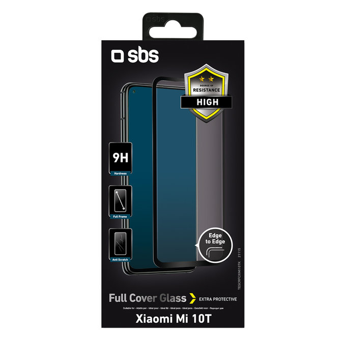 SBS - Geam Securizat Full Cover pentru Xiaomi Mi 10T, Mi 10T Pro, negru