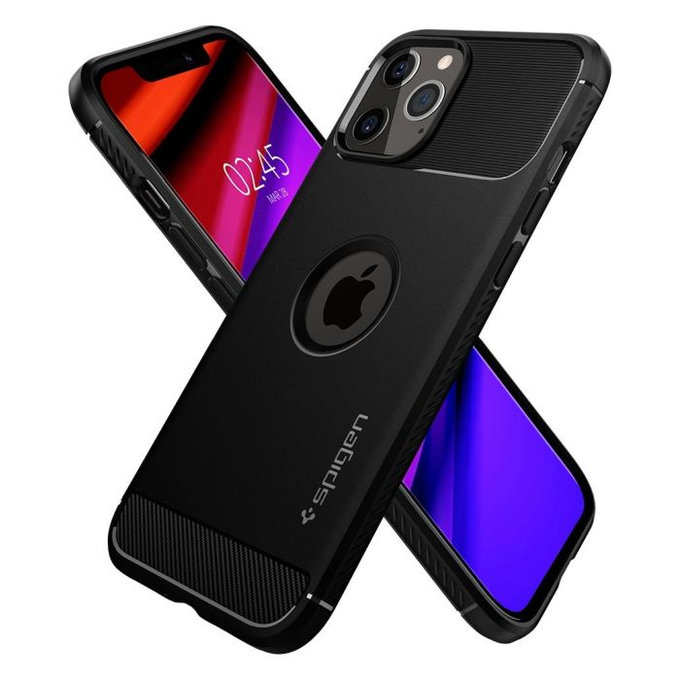 Spigen - Tok Rugged Armor - iPhone 12 és 12 Pro, fekete