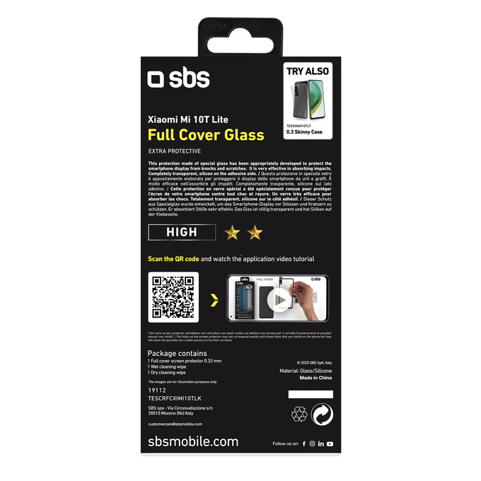 SBS - Geam Securizat Full Cover pentru Xiaomi Mi 10T Lite 5G, negru