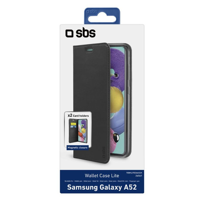 SBS - Caz Book Wallet Lite pentru Samsung Galaxy A52, negru