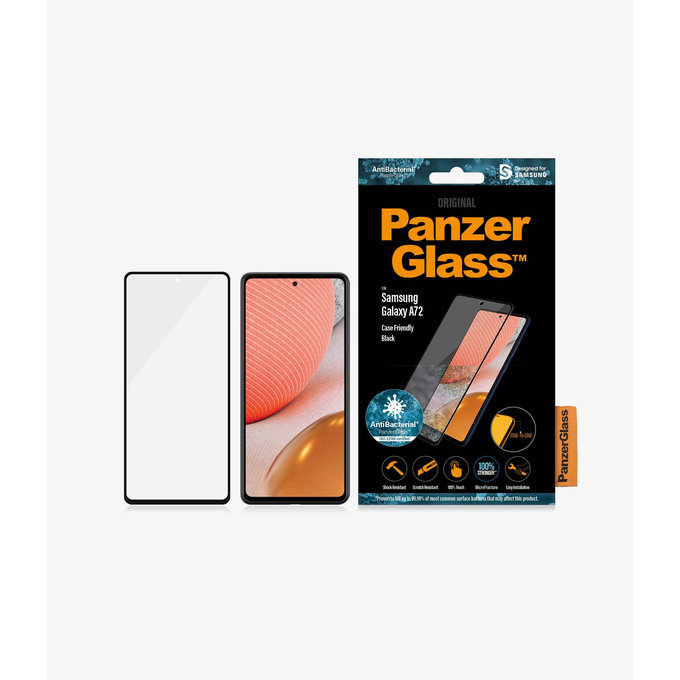 PanzerGlass - Geam Securizat Case Friendly AB pentru Samsung Galaxy A72, negru