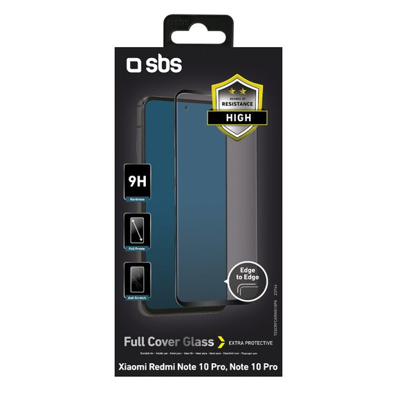 SBS - Geam Securizat Full Cover pentru Xiaomi Redmi Note 10 Pro, negru