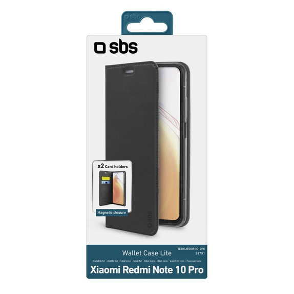 SBS - Caz Book Wallet Lite pentru Xiaomi Redmi Note 10 Pro, negru
