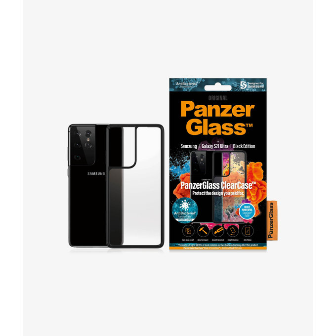PanzerGlass - Caz ClearCase AB pentru Samsung Galaxy S21 Ultra, negru