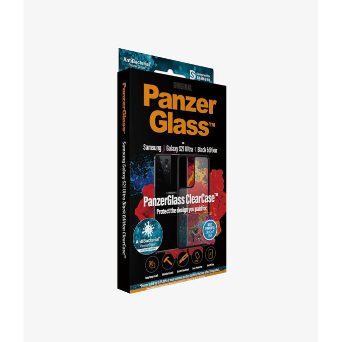 PanzerGlass - Caz ClearCase AB pentru Samsung Galaxy S21 Ultra, negru