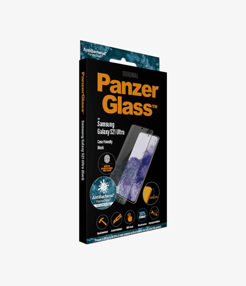 PanzerGlass - Geam Securizat Case Friendly AB pentru Samsung Galaxy S21 Ultra, Fingerprint komp., negru