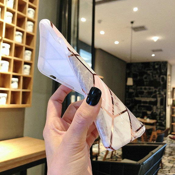Tech-Protect - Husă Marble pentru iPhone SE 2020/8/7, roz
