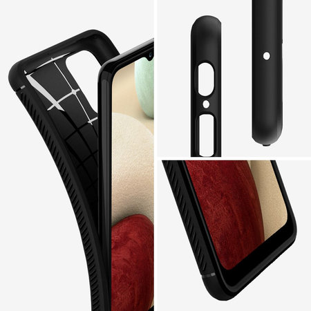 Spigen - Husă Rugged Armor pentru Samsung Galaxy A12, neagră