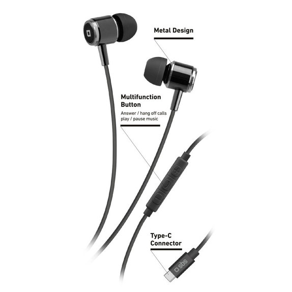 SBS - Că?ti Studio Mix 100C cu microfon, USB-C, negru