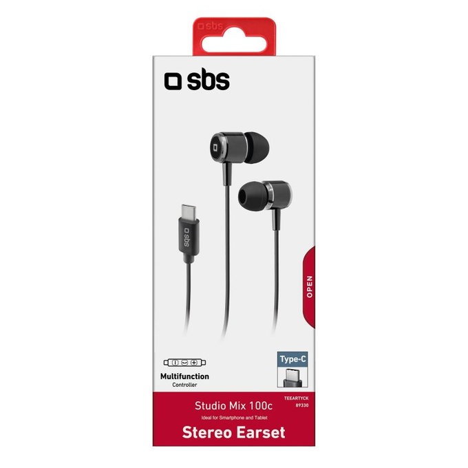 SBS - Că?ti Studio Mix 100C cu microfon, USB-C, negru