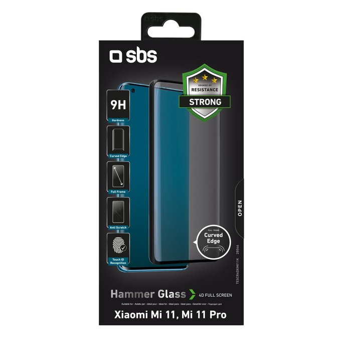 SBS - Geam Securizat 4D Full Glass pentru Xiaomi Mi 11, Mi 11 Pro, negru