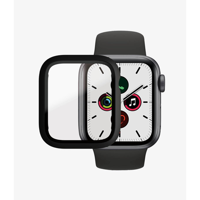 PanzerGlass - Geam securizat Full Body AB pentru Apple Watch 4, 5, 6, SE (1st gen) & SE (2nd gen) 40mm, negru