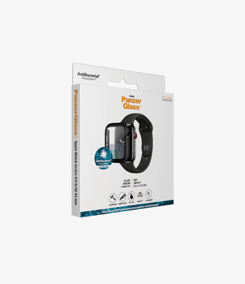 PanzerGlass - Geam securizat Full Body AB pentru Apple Watch 4, 5, 6, SE (1st gen) & SE (2nd gen) 44mm, negru