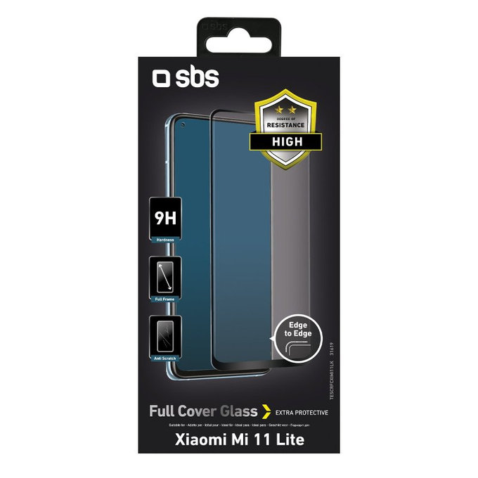 SBS - Geam Securizat Full Cover pentru Xiaomi Mi 11 Lite, negru