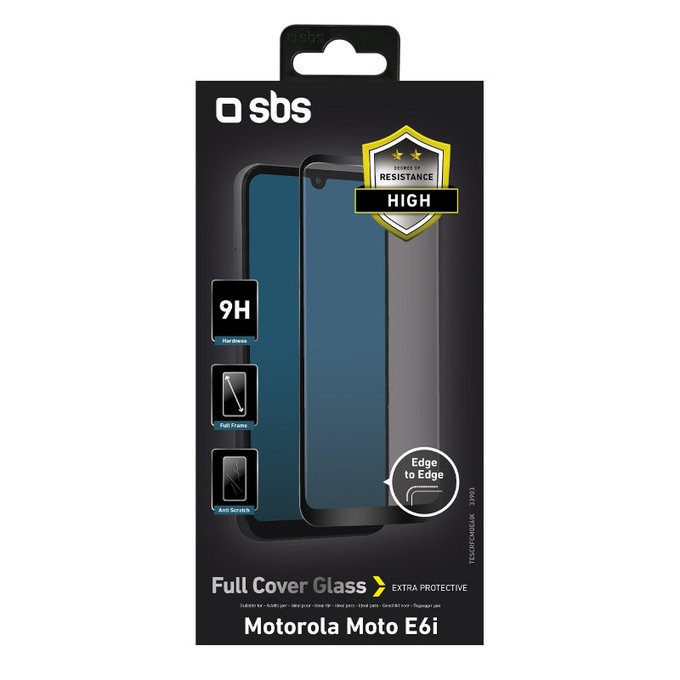 SBS - Geam Securizat Full Cover pentru Motorola Moto E6i, negru