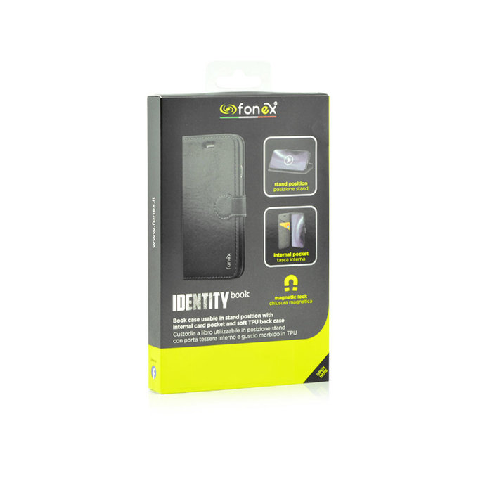 Fonex - Caz Book Identity pentru Motorola Moto E7, negru