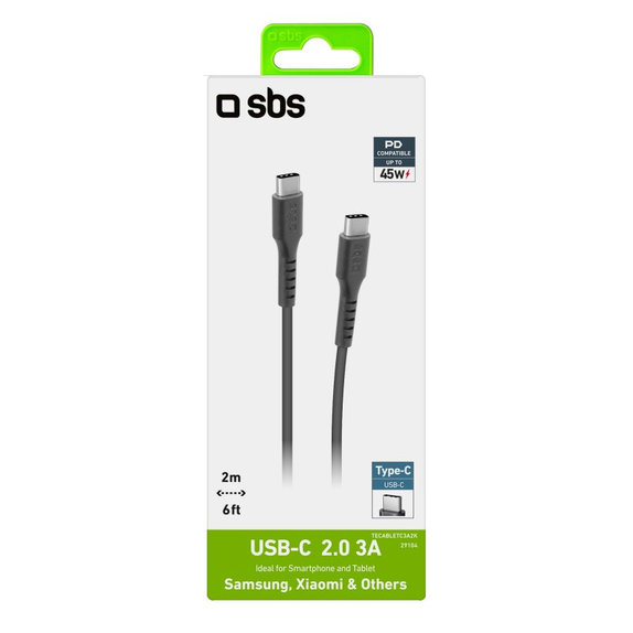 SBS - USB-C / USB-C Cablu (2m), negru
