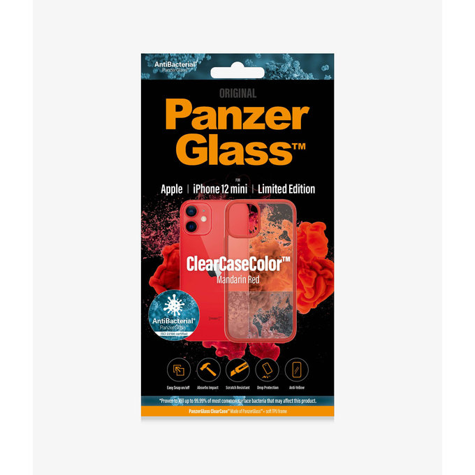 PanzerGlass - Caz ClearCase AB pentru iPhone 12 mini, red