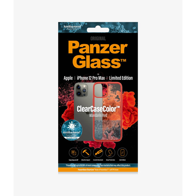 PanzerGlass - Caz ClearCase AB pentru iPhone 12 Pro Max, red