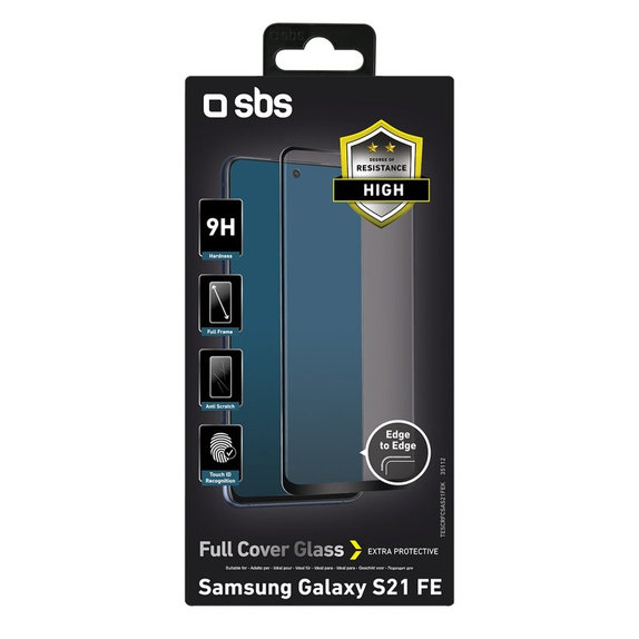 SBS - Geam Securizat Full Cover pentru Samsung Galaxy S21 FE, negru