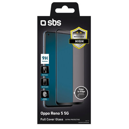 SBS - Geam Securizat Full Cover pentru Oppo Reno 5 5G, negru