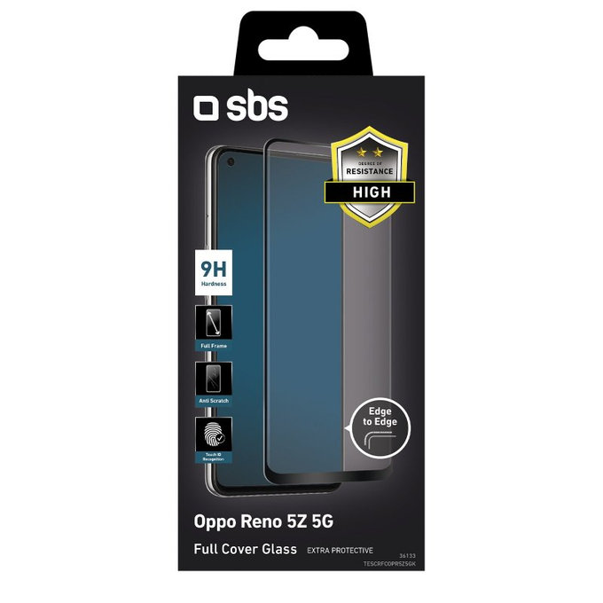 SBS - Geam Securizat Full Cover pentru Oppo Reno 5Z 5G, negru