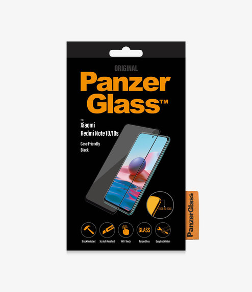 PanzerGlass - Geam Securizat Case Friendly pentru Xiaomi Redmi Note 10, 10S, negru