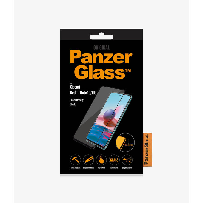 PanzerGlass - Geam Securizat Case Friendly pentru Xiaomi Redmi Note 10, 10S, negru