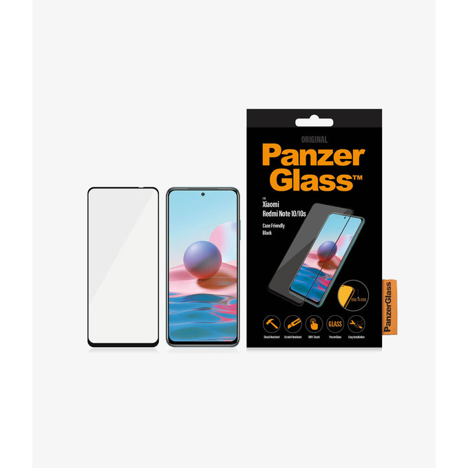 PanzerGlass - Geam Securizat Case Friendly pentru Xiaomi Redmi Note 10, 10S, negru