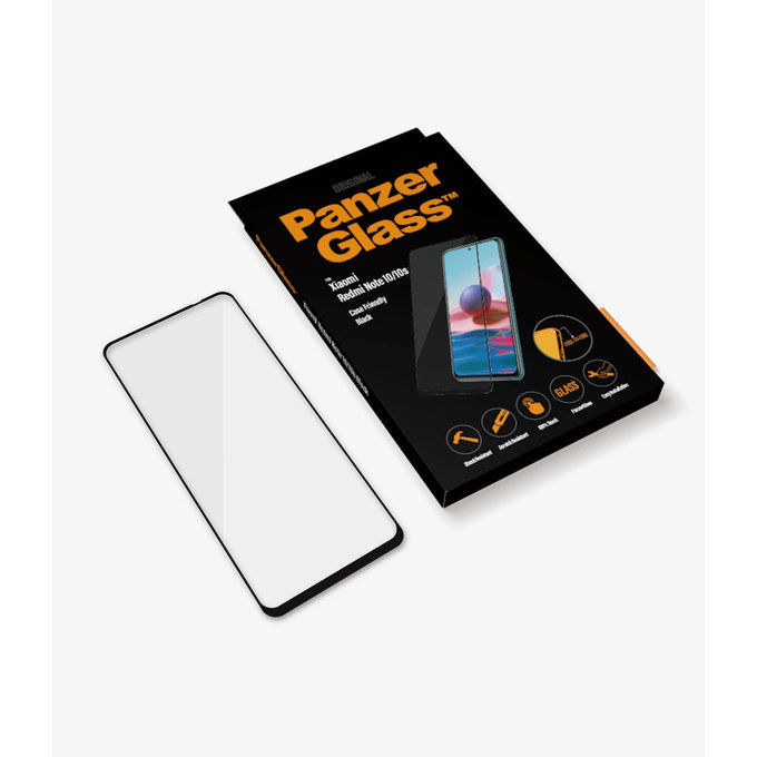 PanzerGlass - Geam Securizat Case Friendly pentru Xiaomi Redmi Note 10, 10S, negru