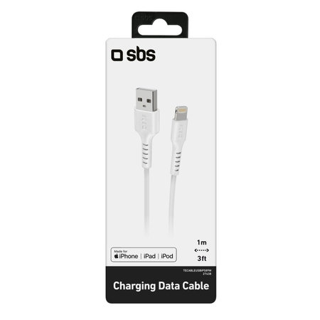 SBS - Lightning / USB Cablu (1m), alb