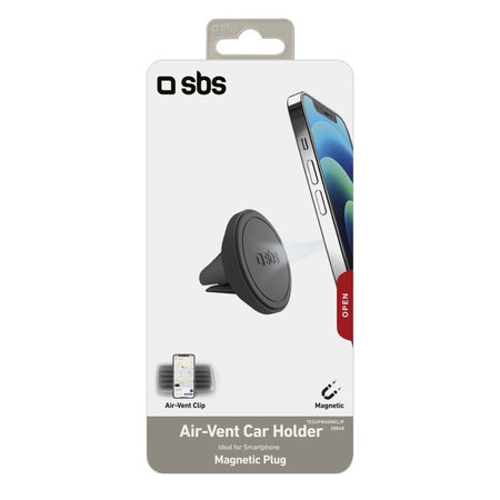 SBS - Suport pentru aerisire auto, magnetic, rotund, negru