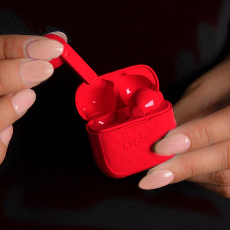 SBS - Că?ti fără fir TWS Air Free cu carcasă de încărcare 250 mAh, ro?u