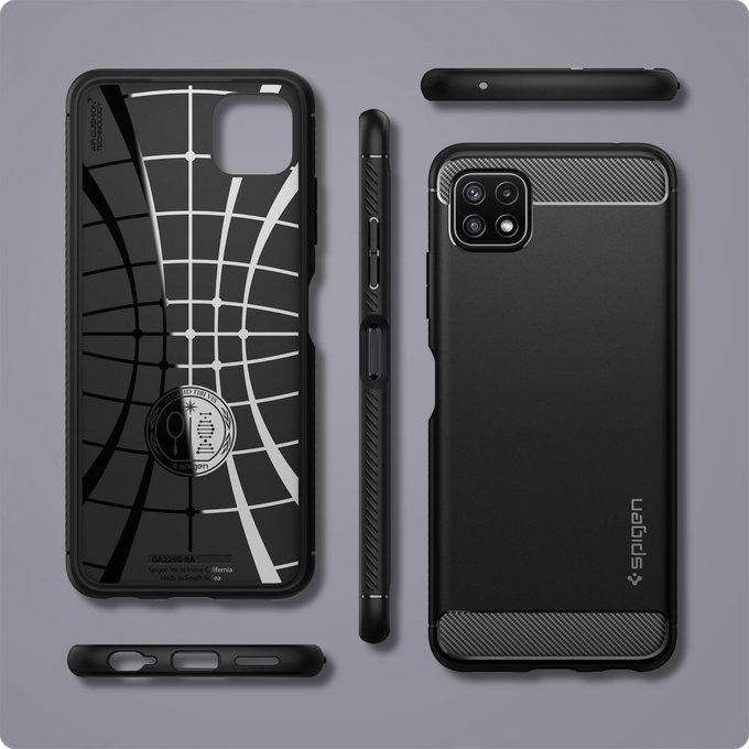 Spigen - Husă Rugged Armor pentru Samsung Galaxy A22 5G, negru